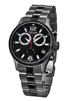 Golana Aero Pro Black Swiss Made Aviators Chronograph AE240-2