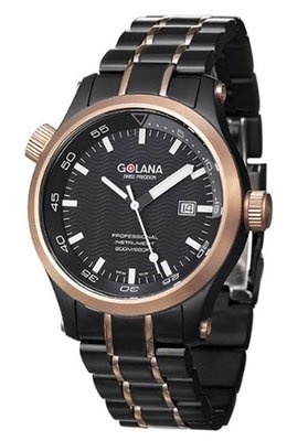 Golana Aqua Pro Black Swiss Made Divers AQ120-2
