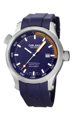 Golana Aqua Quartz with Blue Dial Analogue Display and Blue Rubber Strap AQ100-9