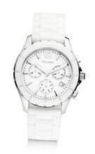 Golana Aura Chrono Quartz with White Dial Chronograph Display and White Rubber Strap AU400-2