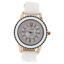 Golddigga Ladies Crystal rose Gold White Patent PU Strap Fashion DIG63B