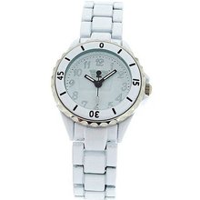Golddigga Unisex White Analogue Metal Rotating Bezel Bracelet Strap DIG05B