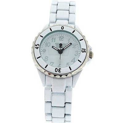 Golddigga Unisex White Analogue Metal Rotating Bezel Bracelet Strap DIG05B