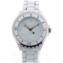 Golddigga Unisex White Analogue Rotating Bezel Metal Bracelet Strap DIG04B