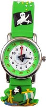 Gone Bananas - Anchors Away Matey Analog Kids' Waterproof with Animated Pirate Flag Second Hand and Light Green Band - Water and Pool Resistant to 99 Feet