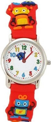 Gone Bananas - Robots Gone Wild "Cannot Compute" Analog Kids' with Animated Robot Second Hand and Red Band - Time Teacher