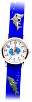 Jawsome! (Midnight Blue Band) - Gone Bananas Analog Kids' Waterproof with Animated Pair of Sharks for Second Hand - 3 ATM Water Resistant