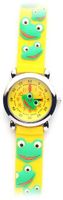 Peace, Love, Frogs and Ribbits! (Yellow Band) Gone Bananas Analog Kids' Waterproof with Animated Frog Face Second Hand - 3 ATM Water Resistant