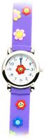 Pretty Posies (Purple Band) - Gone Bananas Analog Girls' Waterproof with Animated Flower for Second Hand - 3 ATM Water Resistant