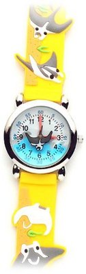 Swimming with the Rays (Yellow Band) Gone Bananas Analog Kids' Waterproof with Manta Ray Second Hand - 3 ATM Water Resistant