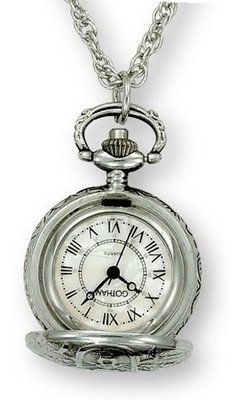 Gotham Antique Design Silver-Tone Quartz Fashion Pendant # GWC14119S