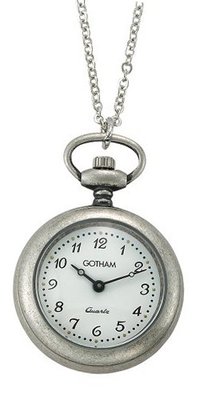 Gotham Antiqued Silver-Tone Faux Turquoise Quartz Pendant # GWC14074S