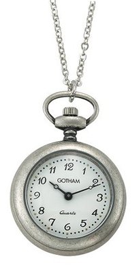 Gotham Antiqued Silver-Tone Semi-Precious Amethyst Quartz Pendant # GWC14072S