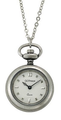 Gotham Antiqued Silver-Tone Semi-Precious Amethyst Quartz Pendant # GWC14077S