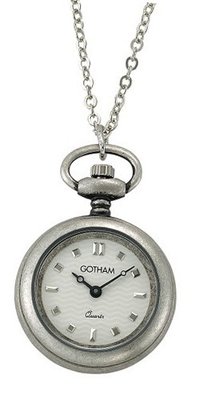 Gotham Antiqued Silver-Tone Semi-Precious Stone Quartz Pendant # GWC14078S