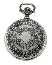 Gotham Antiqued Silver-Tone Swiss Quartz Date Covered Pocket # GWC14080S