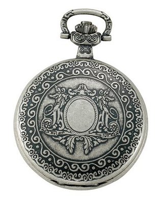 Gotham Antiqued Silver-Tone Swiss Quartz Date Covered Pocket # GWC14080S