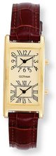 Gotham Gold-Tone Dual Time Zone Leather Strap # GWC15090GC