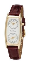 Gotham Gold-Tone Dual Time Zone Leather Strap # GWC15091GB