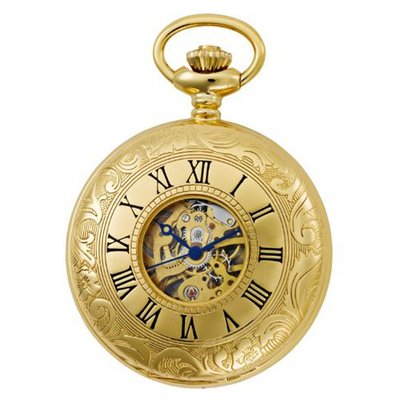 Gotham Gold-Tone Mechanical Pocket with Desktop Stand # GWC14040G-ST