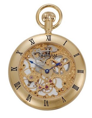 Gotham Gold-Tone Mechanical Pocket with Desktop Stand # GWC14054G-ST