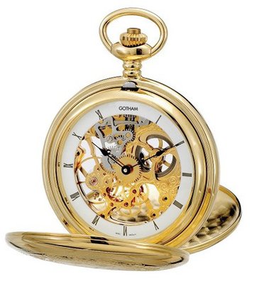 Gotham Gold-Tone Mechanical Pocket with Desktop Stand # GWC18800G-ST