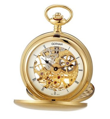 Gotham Gold-Tone Mechanical Pocket with Desktop Stand # GWC18801G-ST