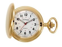 Gotham Gold-Tone Polished Finish Covered Quartz Pocket # GWC15042G