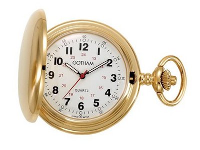 Gotham Gold-Tone Polished Finish Covered Quartz Pocket # GWC15042G