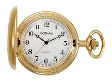 Gotham Gold-Tone Satin Finish Covered Quartz Pocket # GWC14147GA