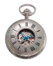 Gotham Silver-Tone 17 Jewel Mechanical Covered Pocket # GWC14036SB