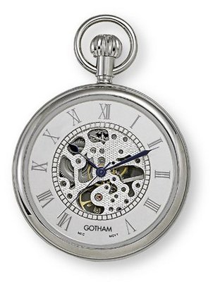 Gotham Silver-Tone Mechanical Pocket with Desktop Stand # GWC14034SR-ST
