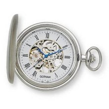 Gotham Silver-Tone Mechanical Pocket with Desktop Stand # GWC14037S-ST