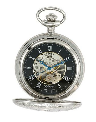 Gotham Silver-Tone Mechanical Pocket with Desktop Stand # GWC14040SB-ST