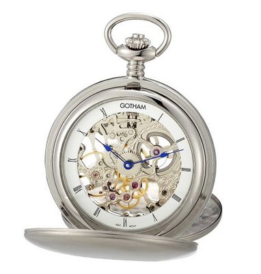 Gotham Silver-Tone Mechanical Pocket with Desktop Stand # GWC18801S-ST