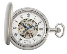 Gotham Silver-Tone Satin Mechanical Coin Edge Skeleton Pocket # GWC14060S