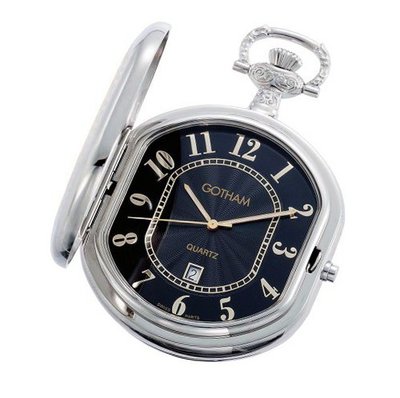 Gotham Two-Tone Swiss Quartz Pocket with Desktop Stand # GWC14044T-ST