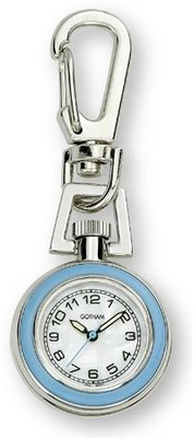 Gotham Unisex Silver-Tone Analog Quartz Keychain Clip Fob # GWC18107-6