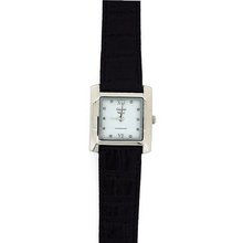 Genuine Diamond Gianni Vecci Gents Black Leather Strap Dress GOTW87