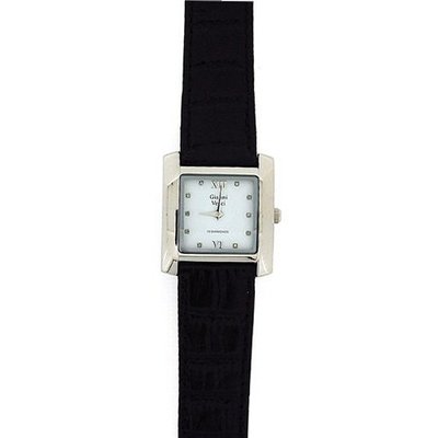 Genuine Diamond Gianni Vecci Gents Black Leather Strap Dress GOTW87