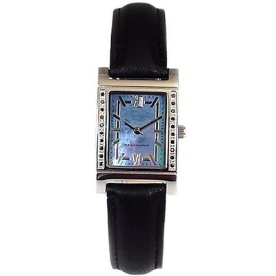 Genuine Diamond Ladies Black Diamond, Black Leather Strap Dress GOTW104