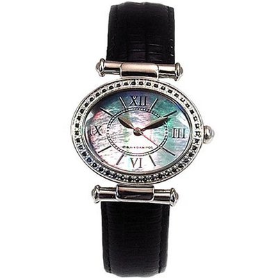 Genuine Diamond Ladies Black Diamond, Black Leather Strap Dress GOTW98