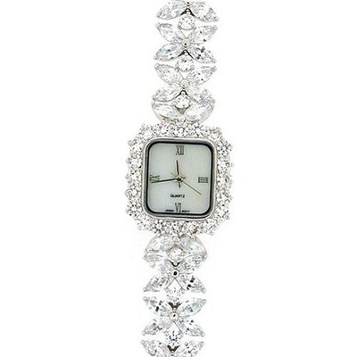 Ladies Crystal Flower Bracelet Strap Dress GOTW108