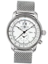 Graf Zeppelin German Made, Big Date, Dual Time with Mesh Bracelet 7640M-4