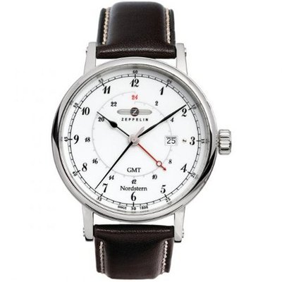 Graf Zeppelin Nordstern Series Swiss Quartz GMT with Coin-Edge Case 7546-1