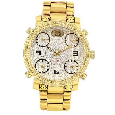 Grand Master 5 Time Zone 22 Diamonds Black Case Composite Steel 2 Extra Band Warranty Card Box Gm5-6y