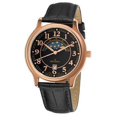 Grovana 1026.1567 Moonphase Black Moonphase Dial Rose Goldtone