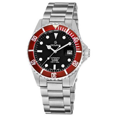 Grovana 1571.2136 Diver Diver Black Dial Red Bezel Automatic