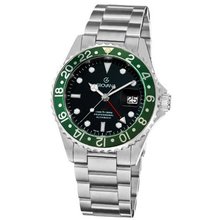 Grovana 1572.2134 GMT GMT Black Dial Stainless Steel Automatic