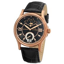 Grovana 1715.1567 Rose Goldtone Stainless Steel Black Strap